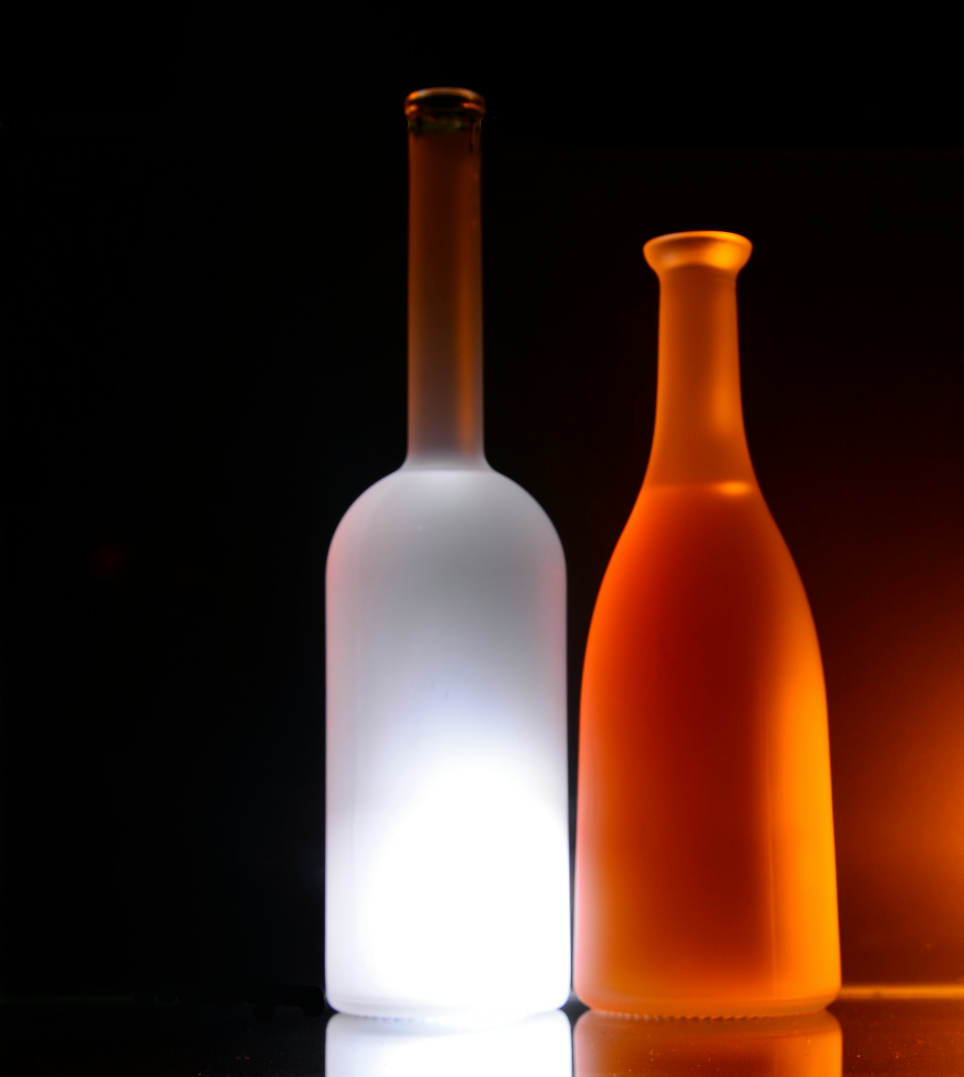 Comptoir — bouteilles rétroéclairées